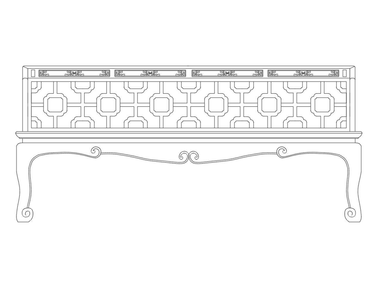 明代黄花梨罗汉床0