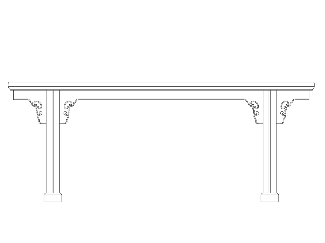 明代黄花黎条凳0
