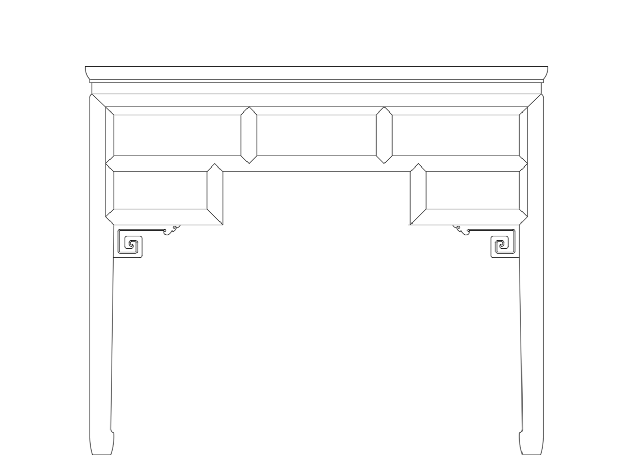 清代宁式柏木房前桌0