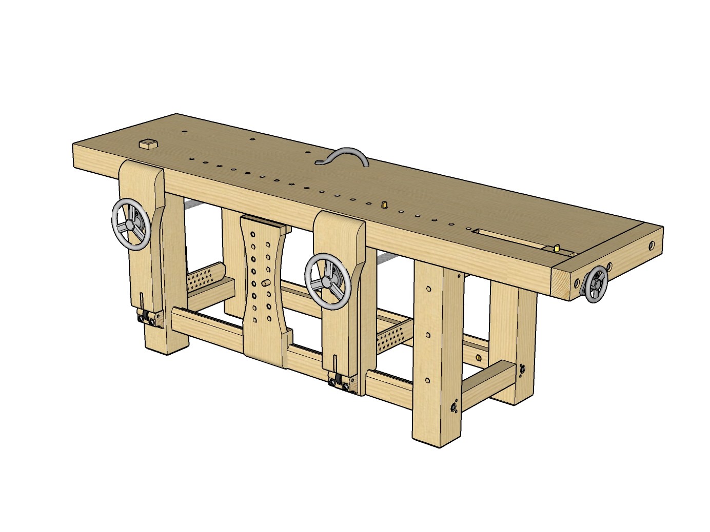 双夹持Roubo木工桌0