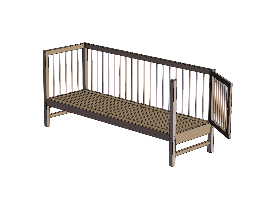 儿童拼接床带开门版（婴儿床）0