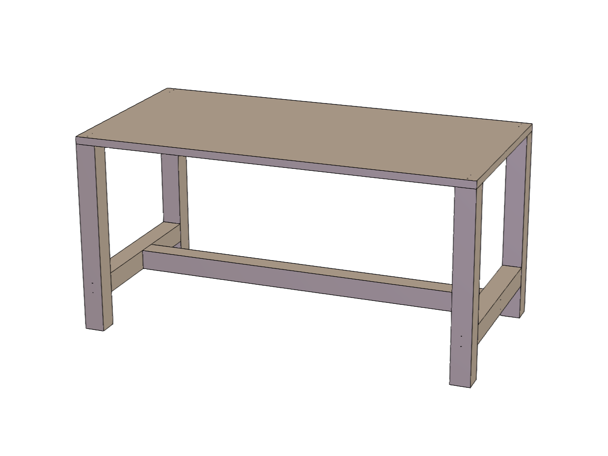 螺丝固定简单桌子-单长枨 0